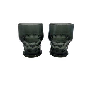 Vintage Anchor Hocking Smoke Glass Tumbler, 8 oz. set of 2